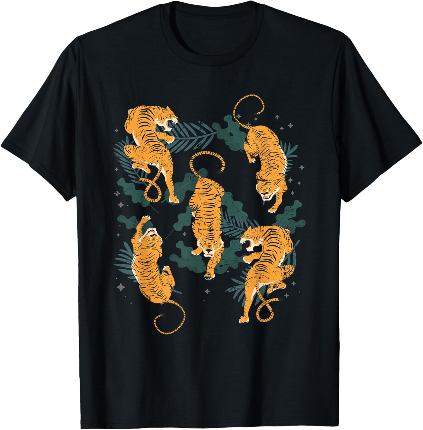 Wild Tiger Animals Tiger T-Shirt - T-Shirt | Black
