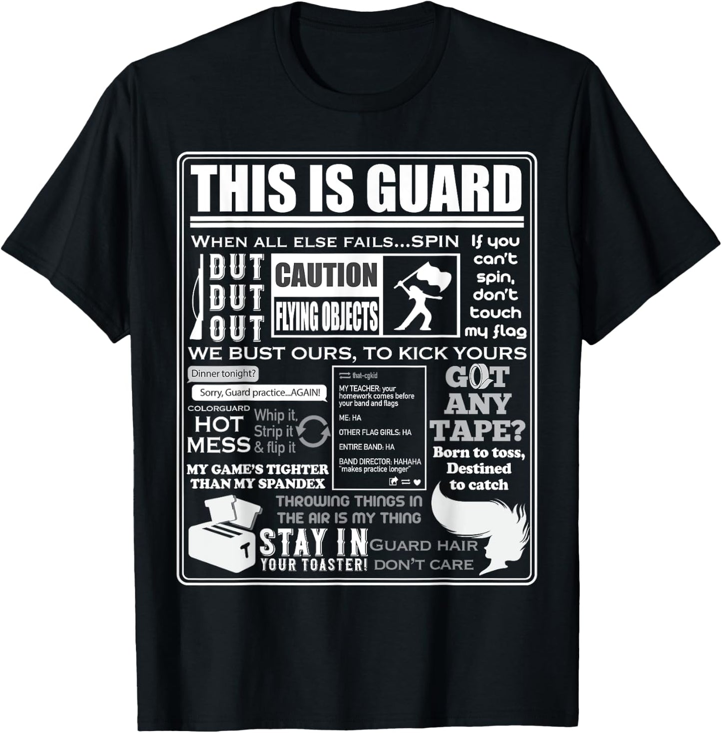 Dies ist Color Guard Funny Color Guard Sayings and Memes T-Shirt - T-Shirt | Black