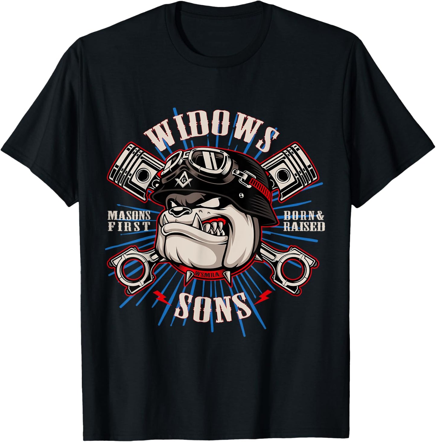 Bulldog Widows Sons Masonic Men Women T-Shirt - T-Shirt | Black