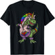 Majestic Unicornasaurus T Rex Dinosaur Unicorn Girls Boys T-Shirt - T-Shirt | Black