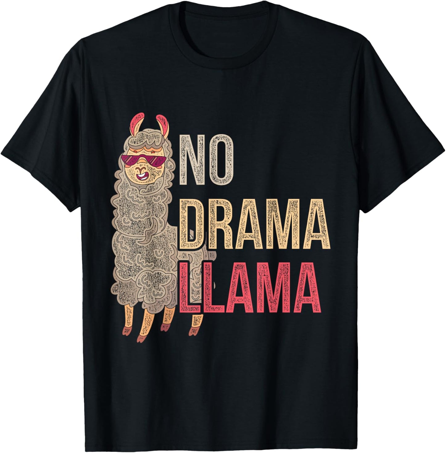 No Drama Llama T-Shirt - T-Shirt | Black