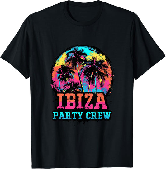 Ibiza Party Crew | Funny Vacation Quote T-Shirt - T-Shirt | Black