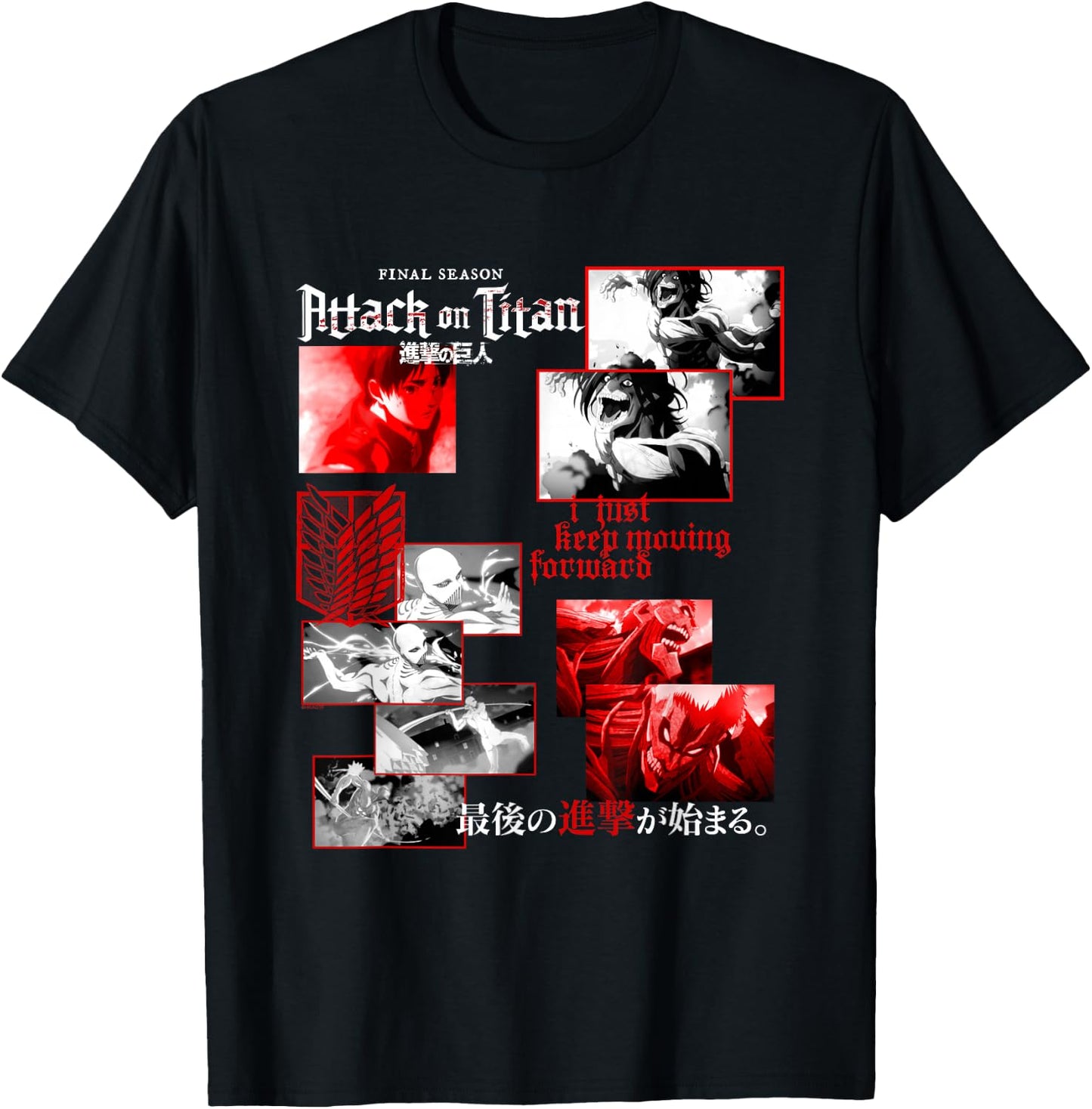 Attack on Titan Season 4 - Season 4 Curated Clutter Anime T-Shirt - T-Shirt | Black