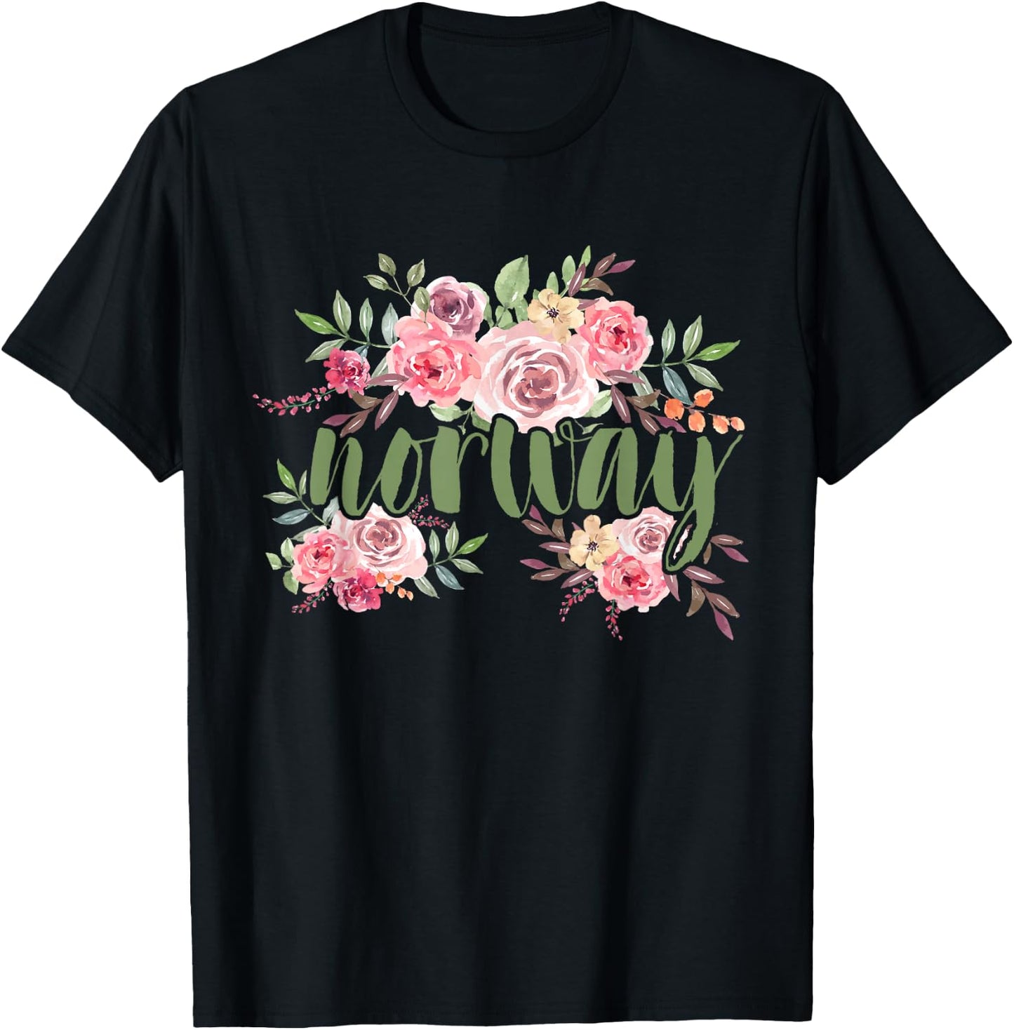 Flowers Norway T-Shirt - T-Shirt | Black