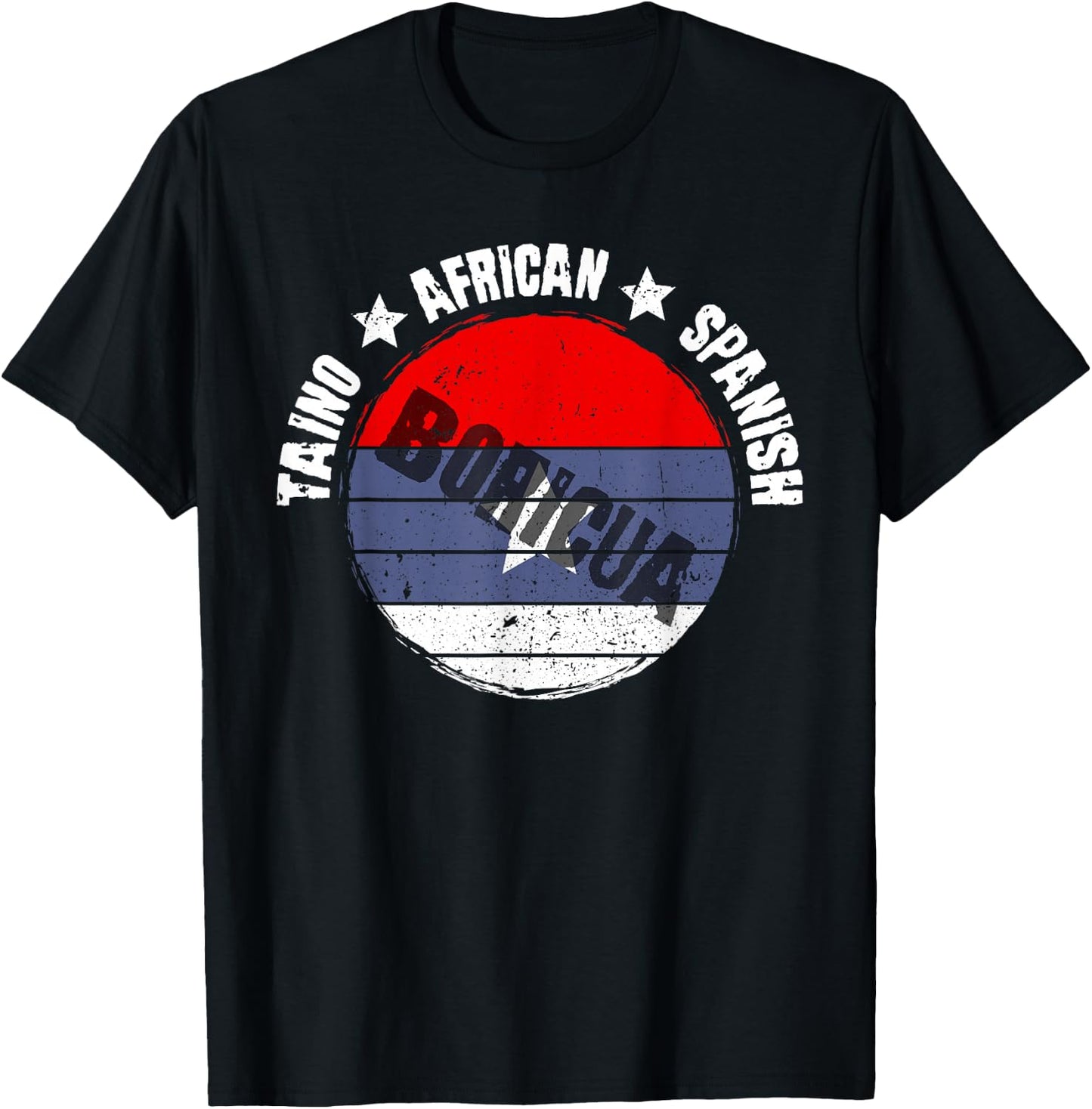 Taino African Spanish - Boricua - Hispanic Heritage T-Shirt - T-Shirt | Black