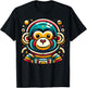 Monkey Astronaut Funny Colorful Space Animal Lover Black T-Shirt - T-Shirt | Black