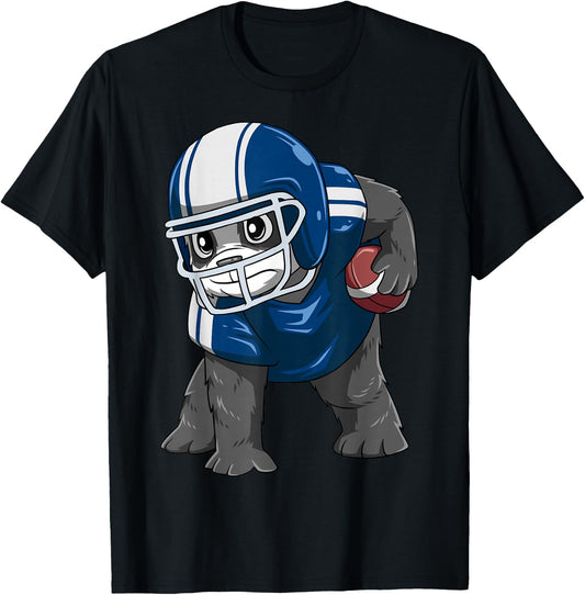 Panda Football Panda Playing Football Panda T-Shirt - T-Shirt | Black