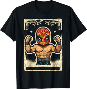 Lucha Libre Wrestler Mexican Wrestling Luchador T-Shirt - T-Shirt | Black