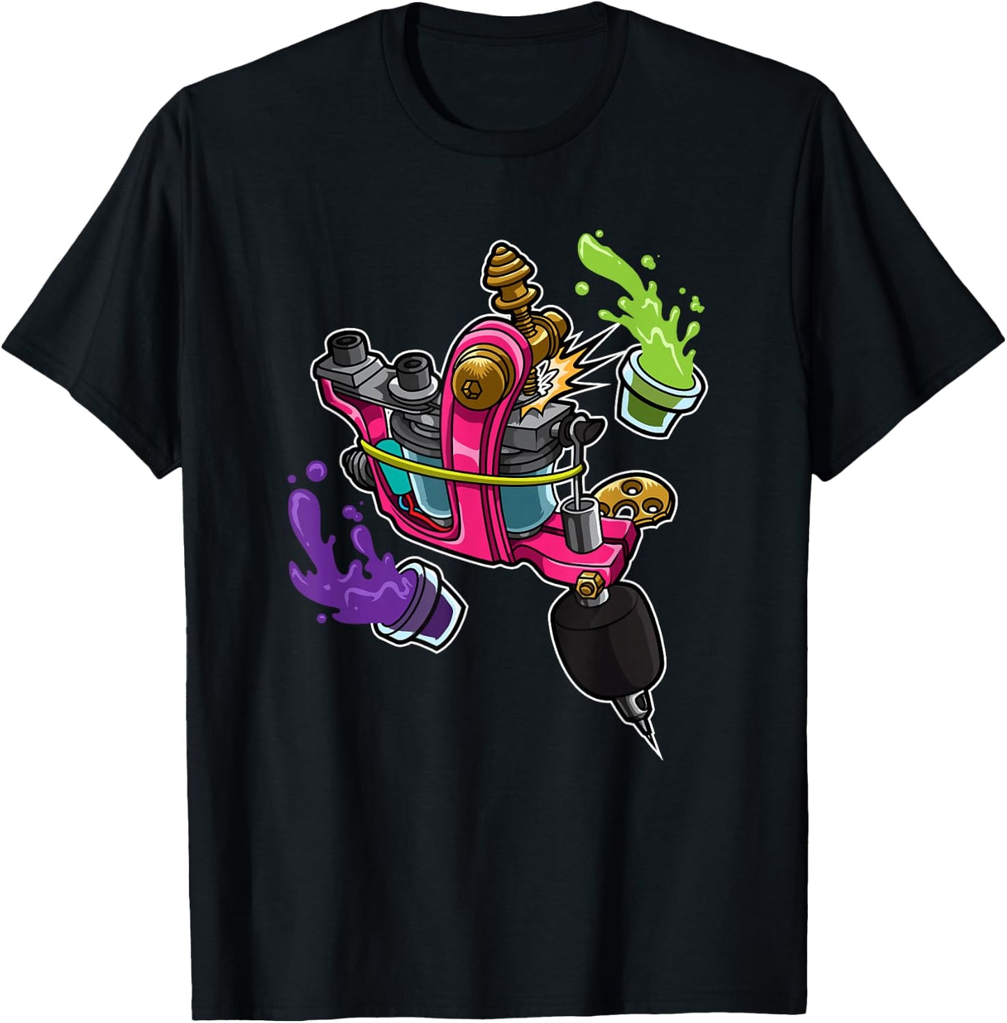 My Coil Loves Colour Tattoo Machine Tattoo Artist T-Shirt - T-Shirt | Black