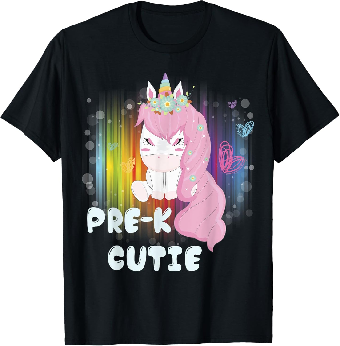 First Day of PreSchool Unicorn Back to School Girls Kids T-Shirt - T-Shirt | Black