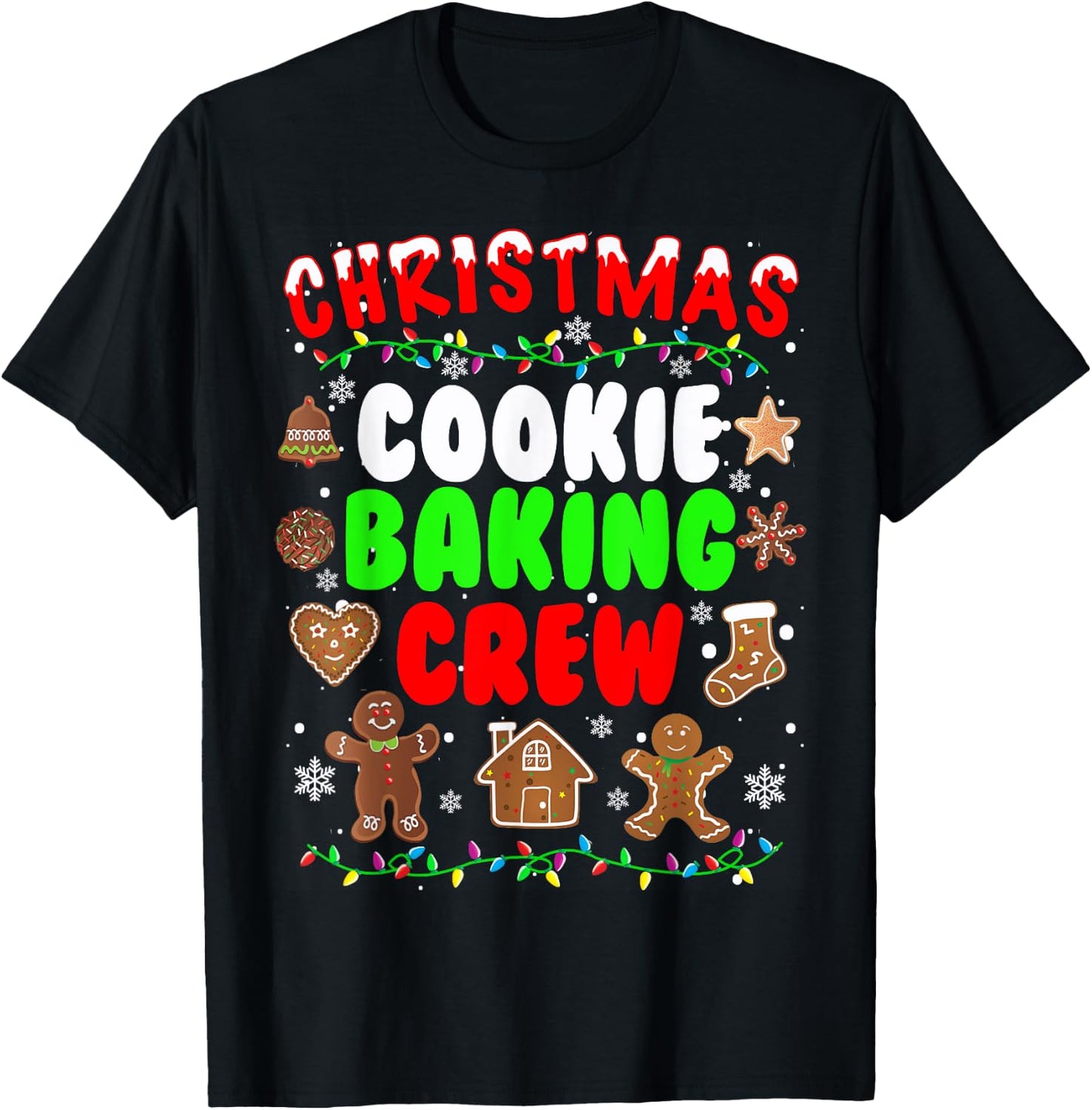 Christmas Cookie Baking Crew Funny X-mas Baker Baking Gifts T-Shirt - T-Shirt | Black