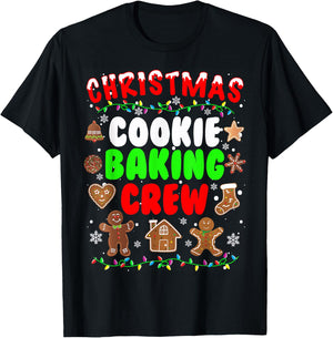 Christmas Cookie Baking Crew Funny X-mas Baker Baking Gifts T-Shirt - T-Shirt | Black