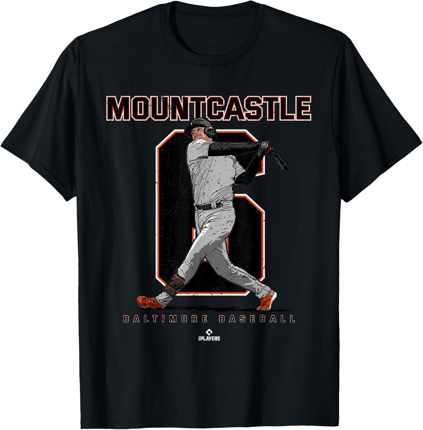 Number & Portrait Ryan Mountcastle Baltimore MLBPA T-Shirt - T-Shirt | Black