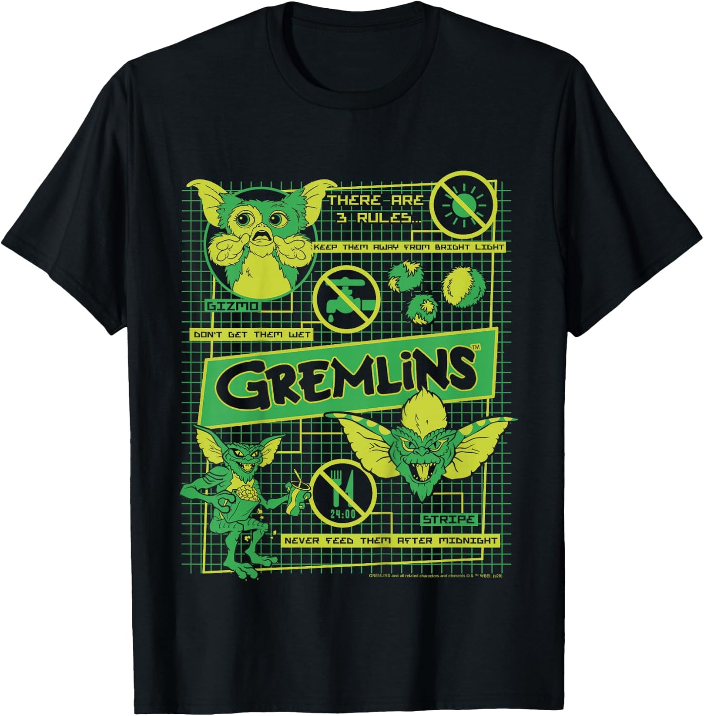 Kids Gremlins Three Rules Schematics T-Shirt - T-Shirt | Black