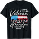 Veteran Grandpa American Flag Two Titles Grandfather Gifts Kids Men T-Shirt - T-Shirt | Black