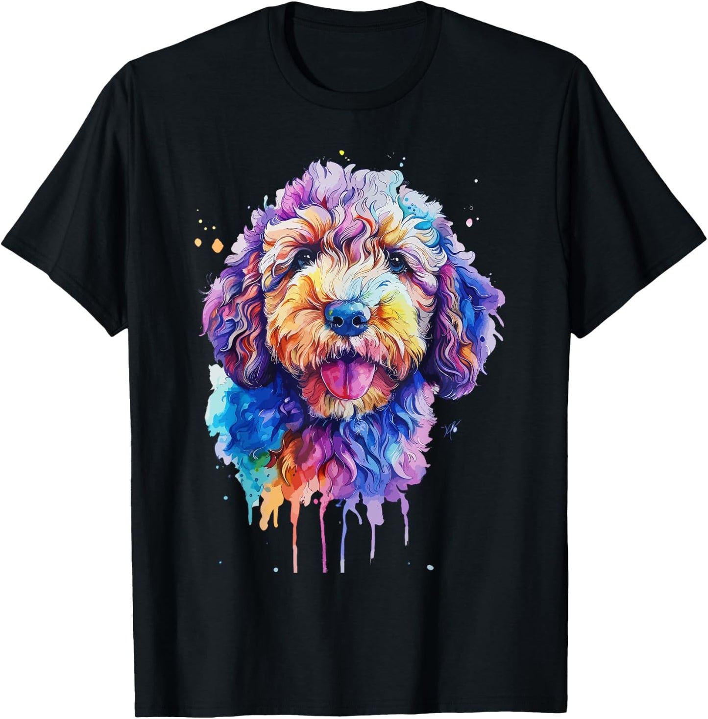 Goldendoodle Lovers Pop Art Colorful Goldendoodle Dog Men Women Kids T-Shirt - T-Shirt | Black