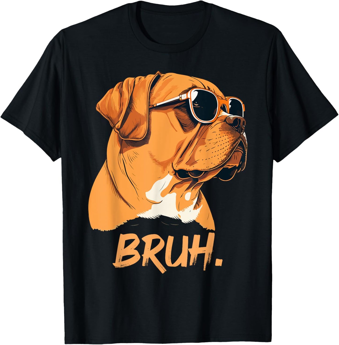 Bruh Funny Meme Saying Bruh with Dog face Teens Boy Girls T-Shirt - T-Shirt | Black