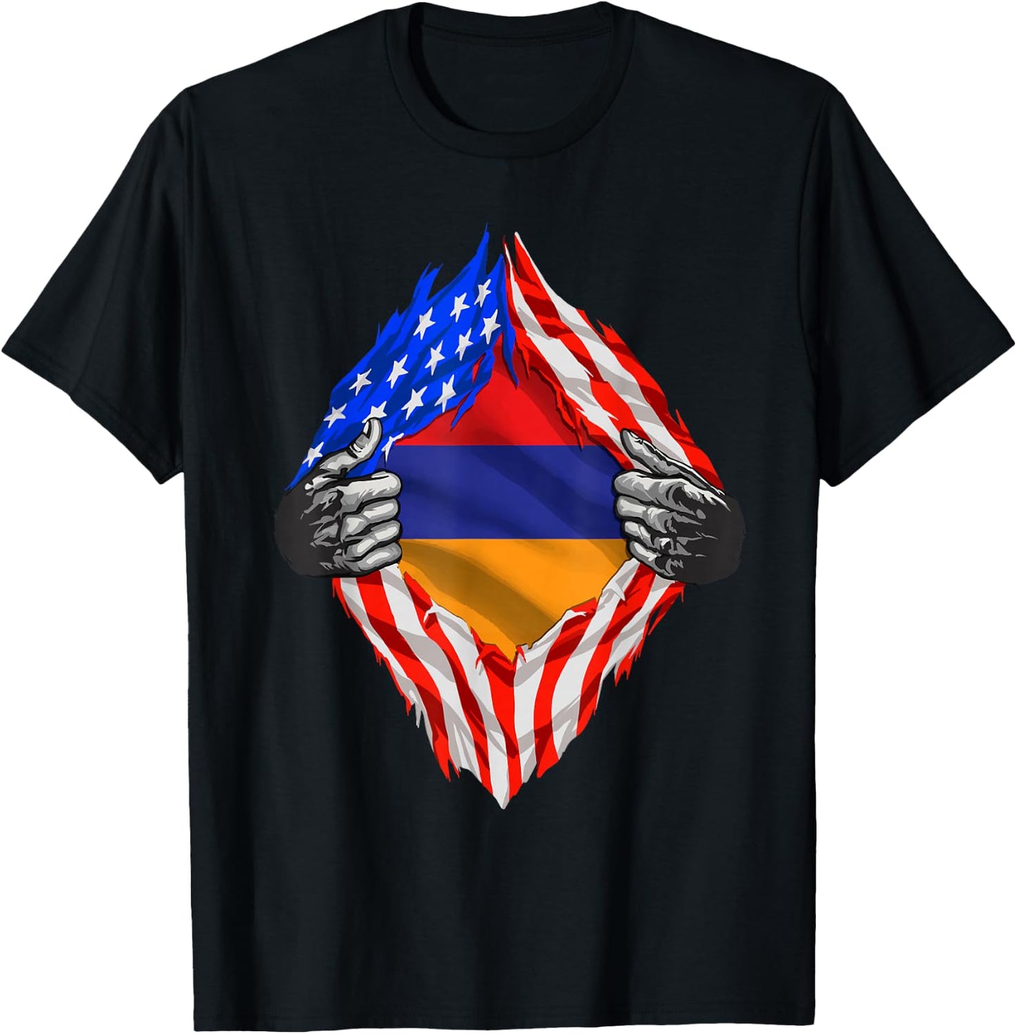 Armenia Super American Armenian Flag Armenia Roots Citizen T-Shirt - T-Shirt | Black