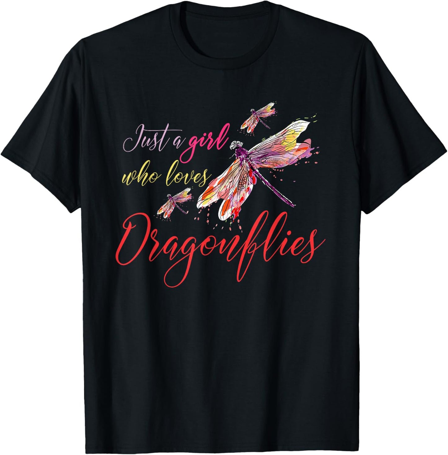 Dragonflies Animals Women Gift Dragonfly T-Shirt - T-Shirt | Black