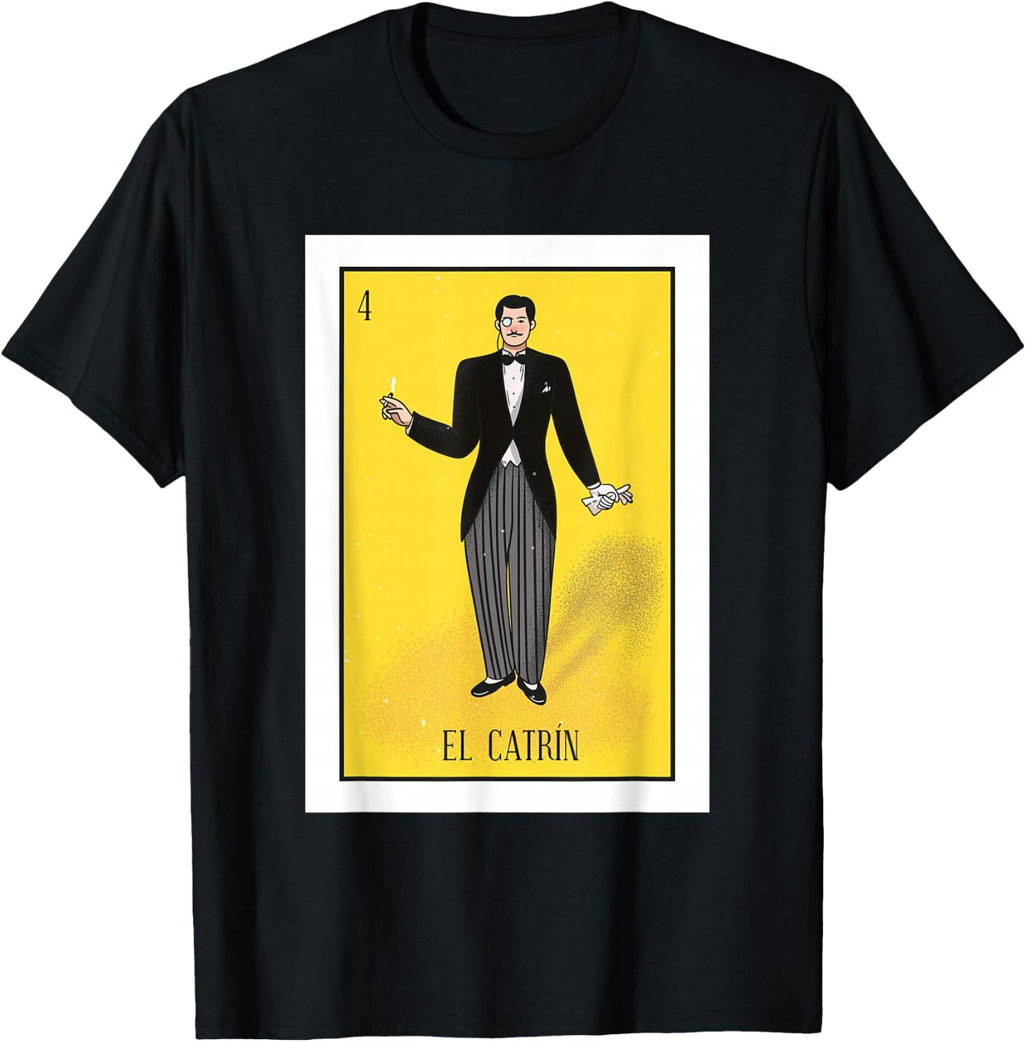 El Catrin Lottery Gift The Gentleman Card Mexican Lottery T-Shirt - T-Shirt | Black
