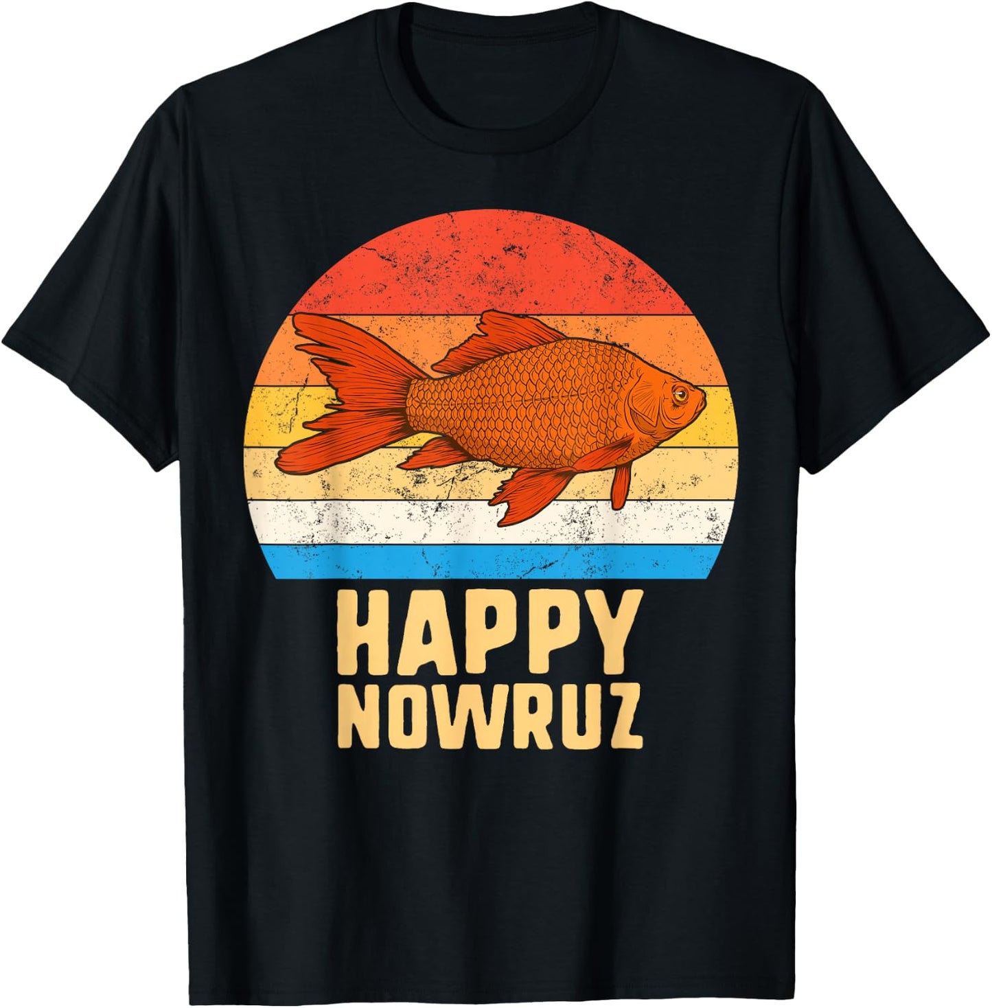 Happy Nowruz Persian New Year Goldfish Iran Norooz 1399 Gift T-Shirt - T-Shirt | Black
