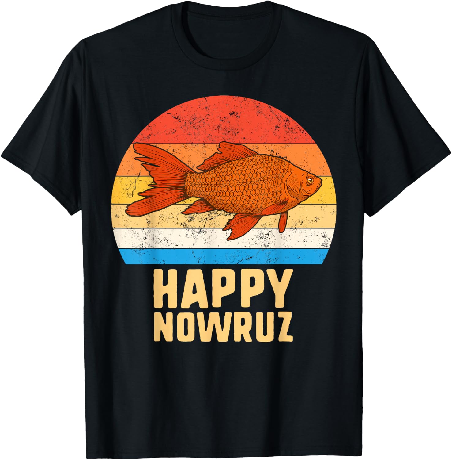 Happy Nowruz Persian New Year Goldfish Iran Norooz 1399 Gift T-Shirt - T-Shirt | Black