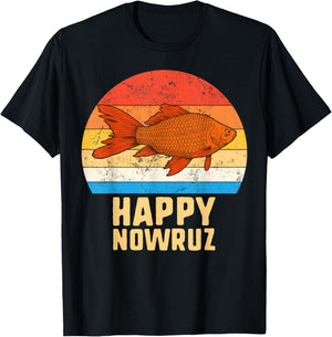 Happy Nowruz Persian New Year Goldfish Iran Norooz 1399 Gift T-Shirt - T-Shirt | Black