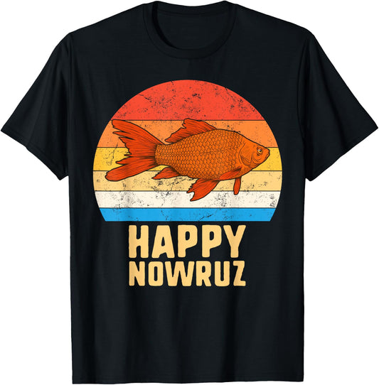 Happy Nowruz Persian New Year Goldfish Iran Norooz 1399 Gift T-Shirt - T-Shirt | Black