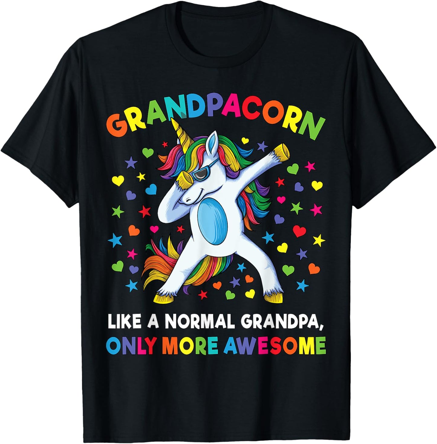 Grandpa Unicorn Boys Party Gift T-Shirt - T-Shirt | Black