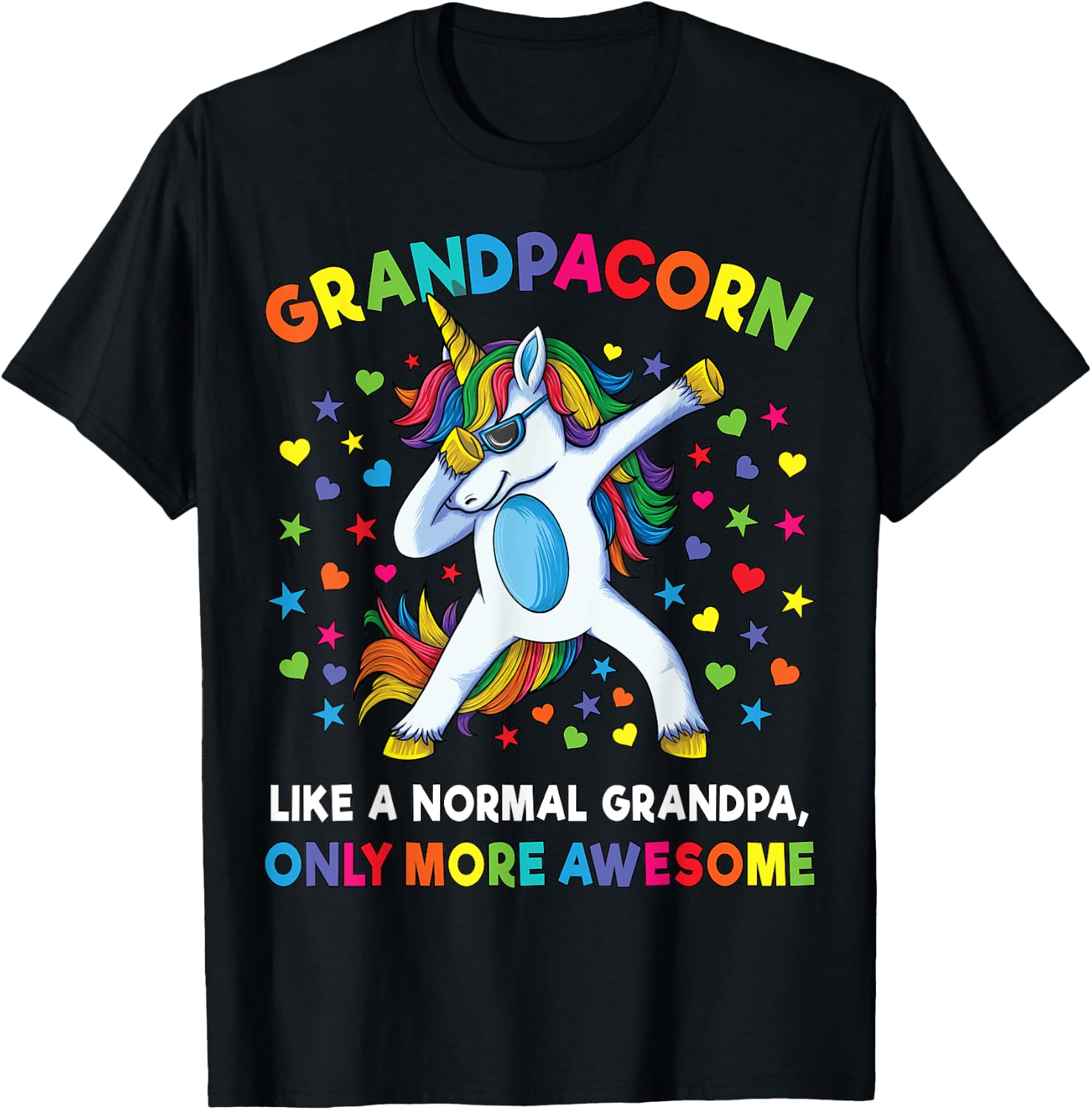 Grandpa Unicorn Boys Party Gift T-Shirt - T-Shirt | Black