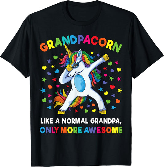 Grandpa Unicorn Boys Party Gift T-Shirt - T-Shirt | Black
