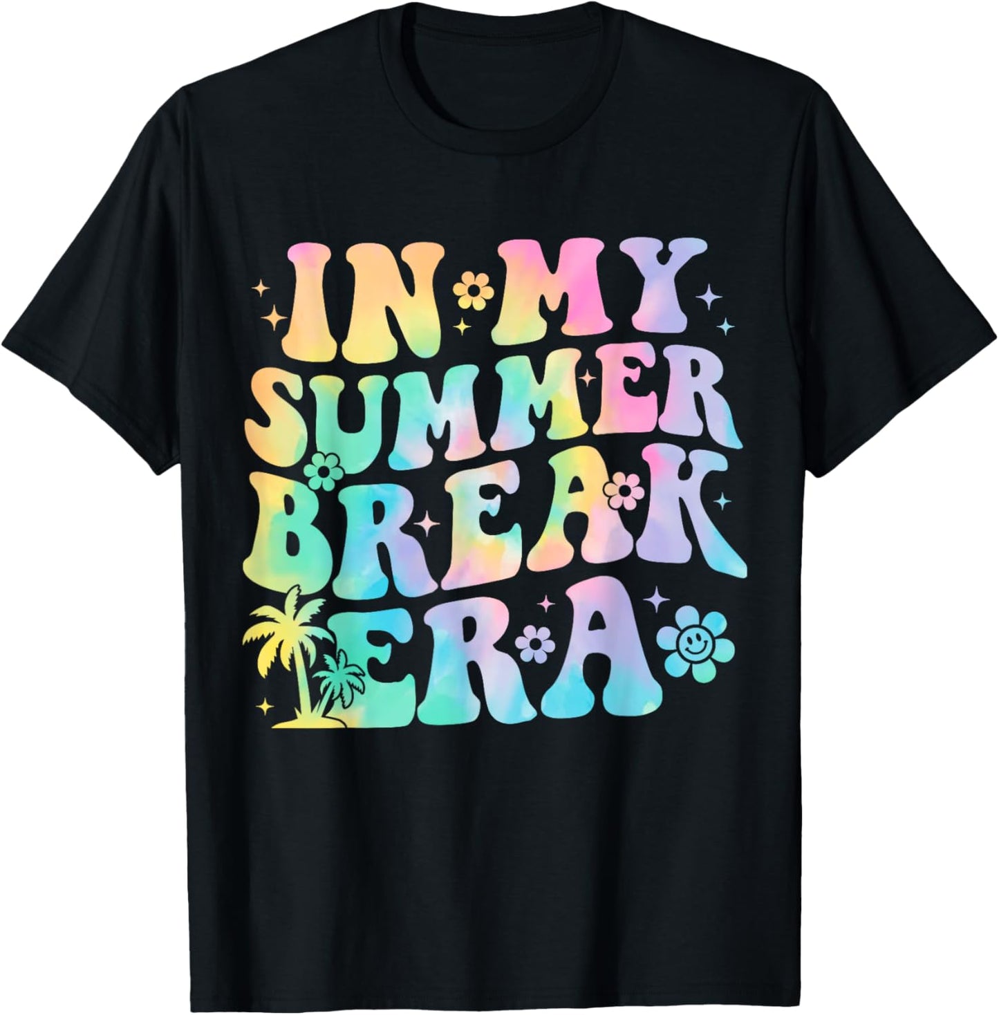 In My Summer Break Era Teacher Summer Break Vacation Groovy T-Shirt - T-Shirt | Black