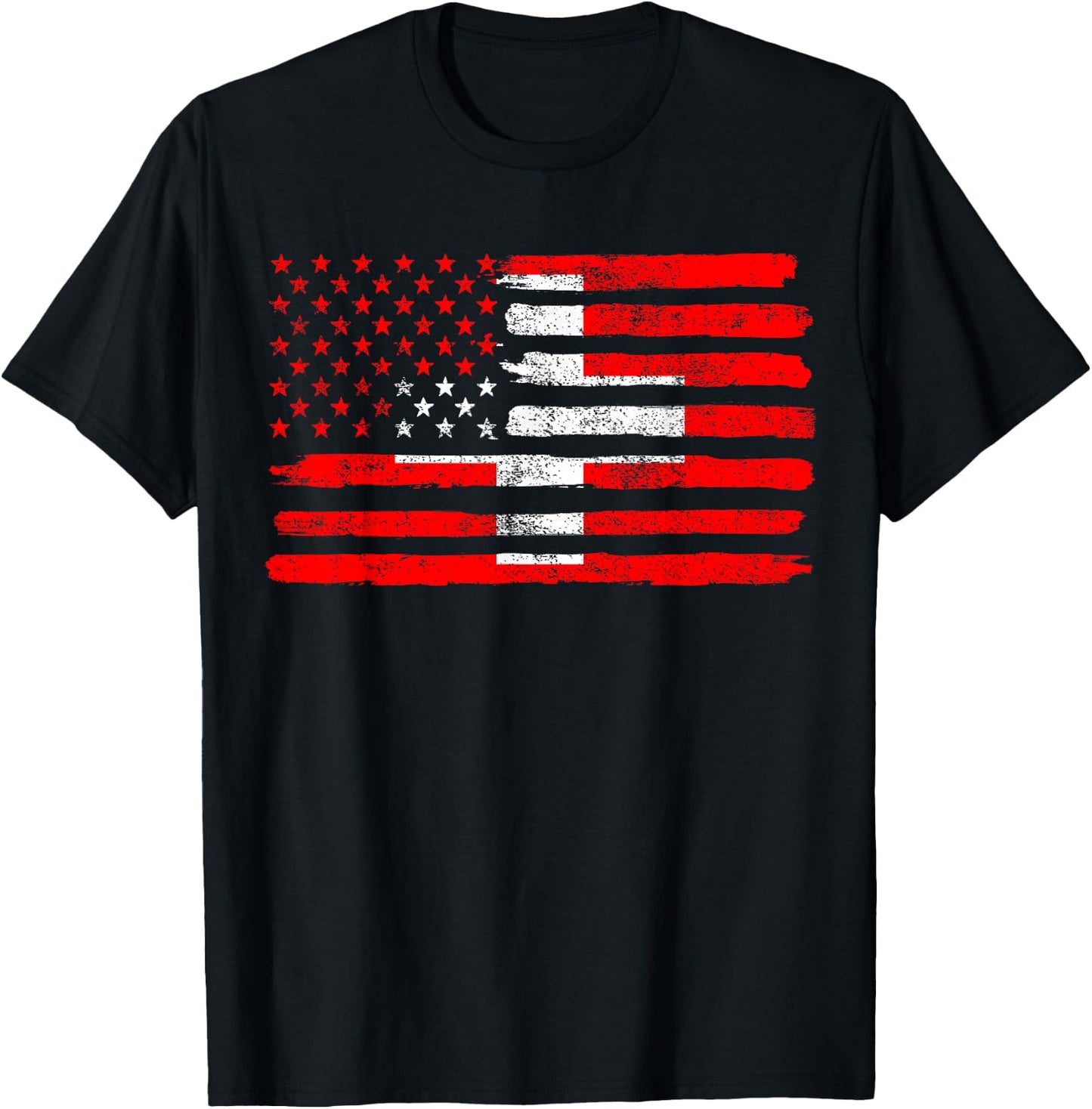 USA Switzerland Flag American Switzerland T-Shirt - T-Shirt | Black