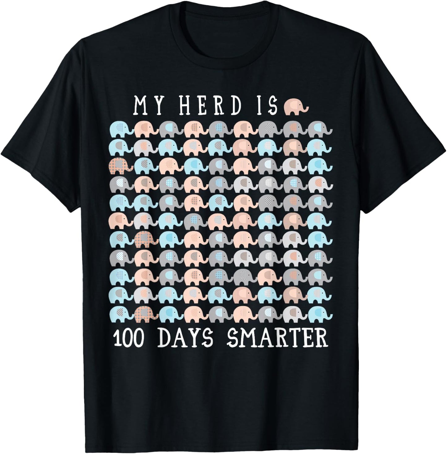 100 Days OF School Elephant Teacher Zoo Themed T-Shirt - T-Shirt | Black