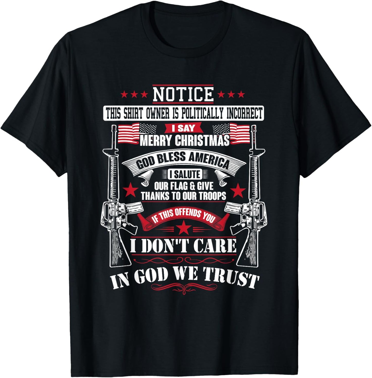American Conservative God Bless America Country T-Shirt - T-Shirt | Black