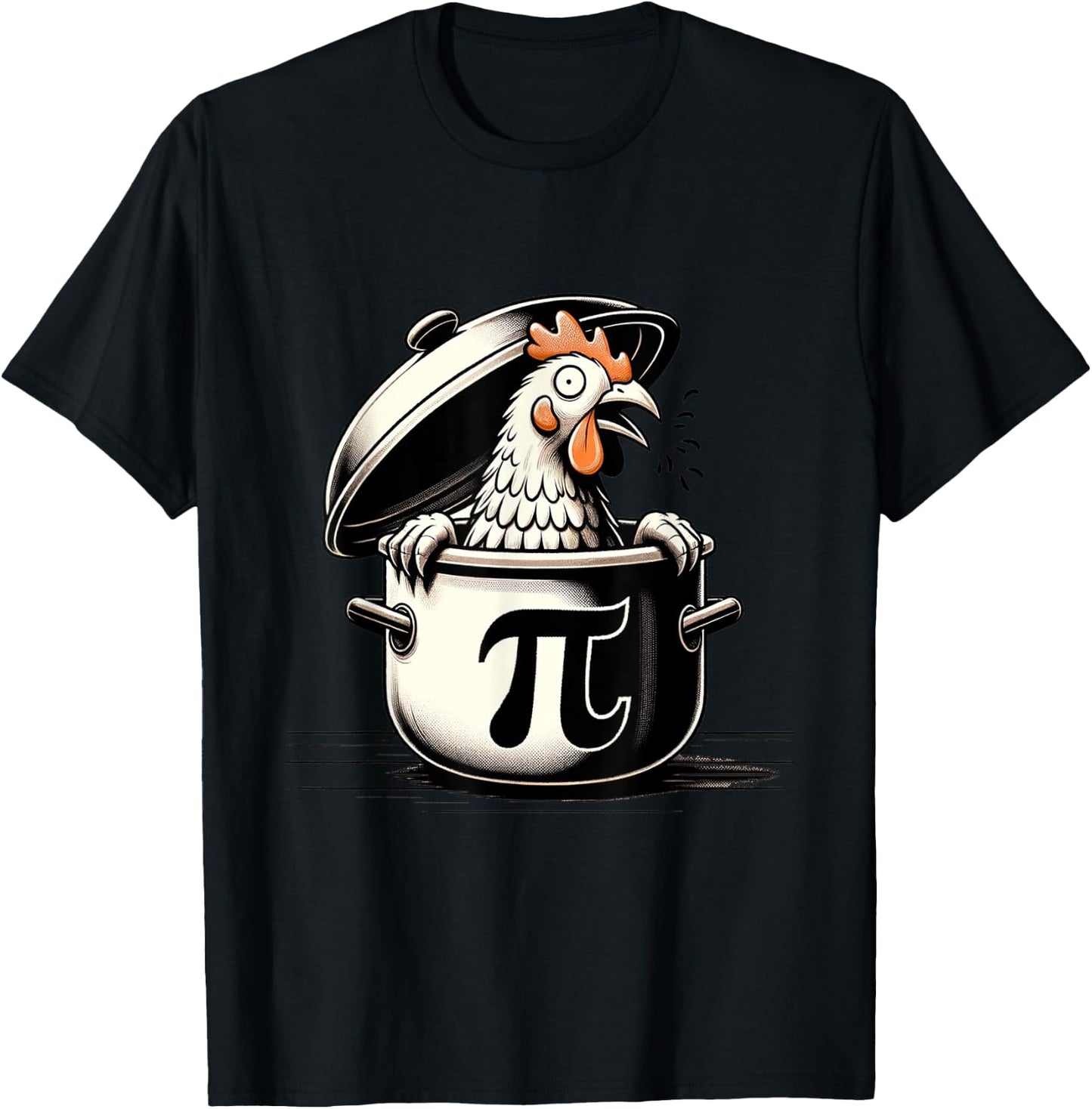 Chicken Pot Pi Funny 2024 Pi Day Math Teacher Men Women Kids T-Shirt - T-Shirt | Black