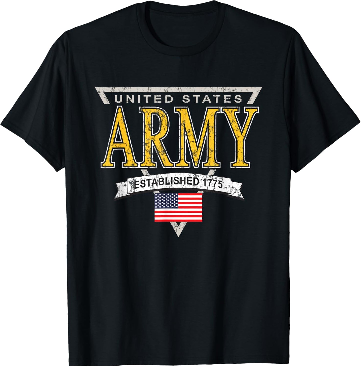 United States Army Military Retro Logo Officially Licensed T-Shirt - T-Shirt | Black