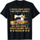 A woman Cannot Survive On Coffee Alone She Also Needs Sewing T-Shirt - T-Shirt | Black