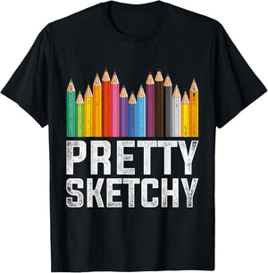 Pretty Sketchy Artist T-Shirt - T-Shirt | Black
