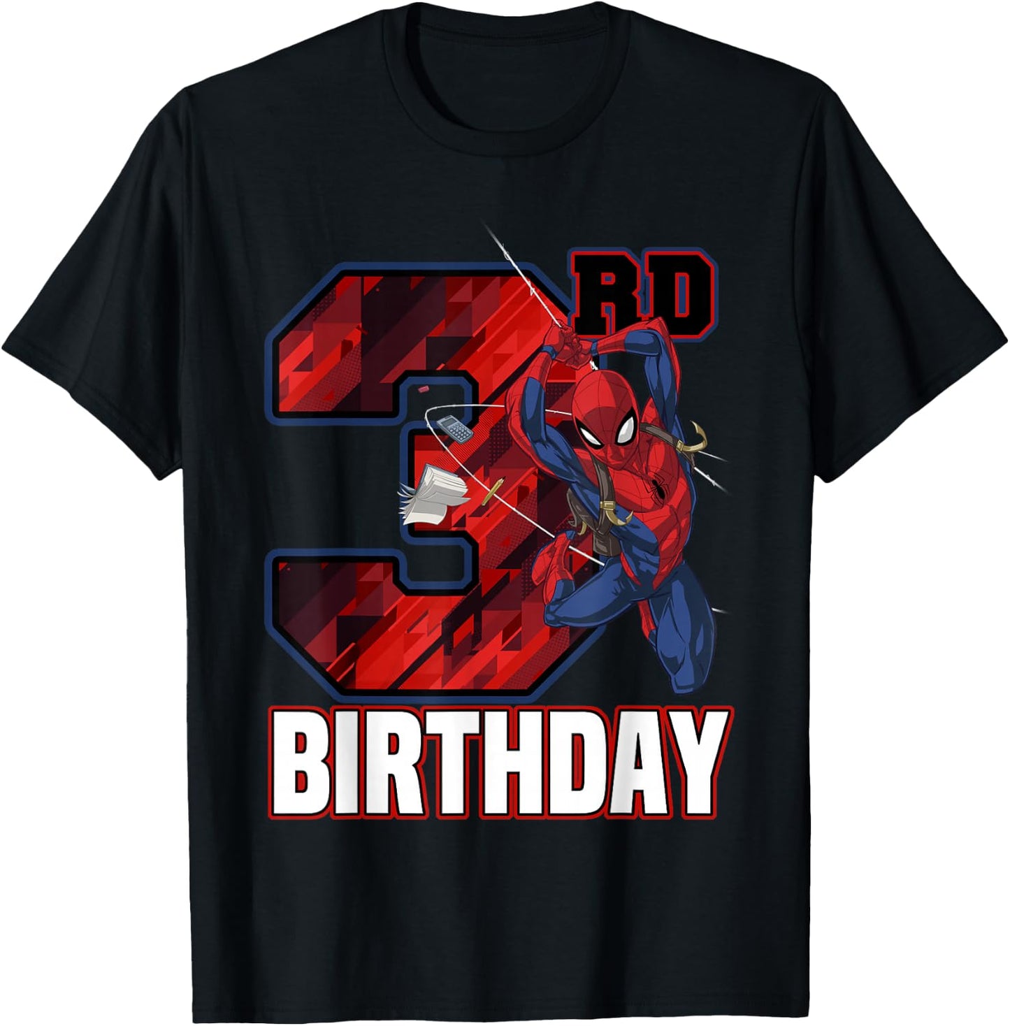 Marvel Spider-Man Web Swing 3rd Birthday T-Shirt - T-Shirt | Black