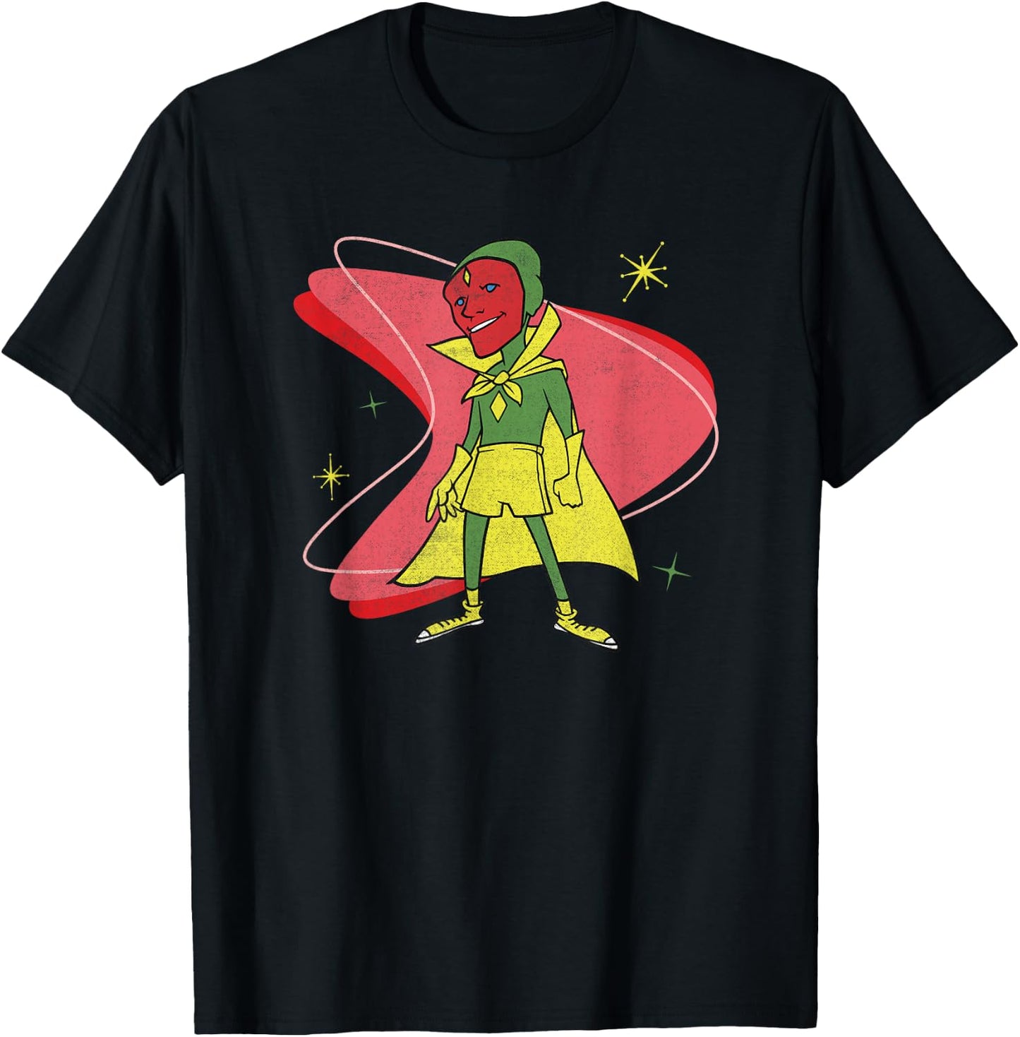 Marvel WandaVision Vision 50s Retro T-Shirt - T-Shirt | Black