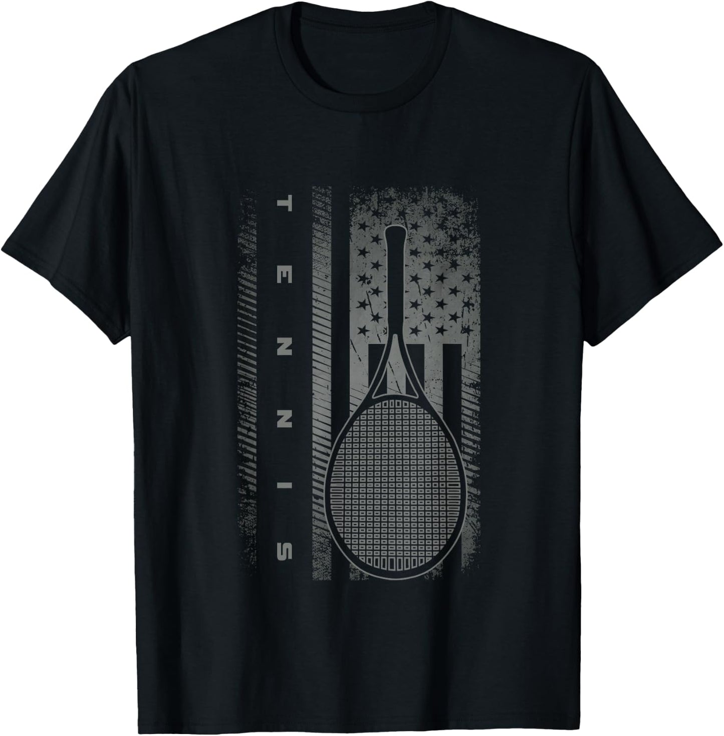 American Flag Tennis T-Shirt - T-Shirt | Black
