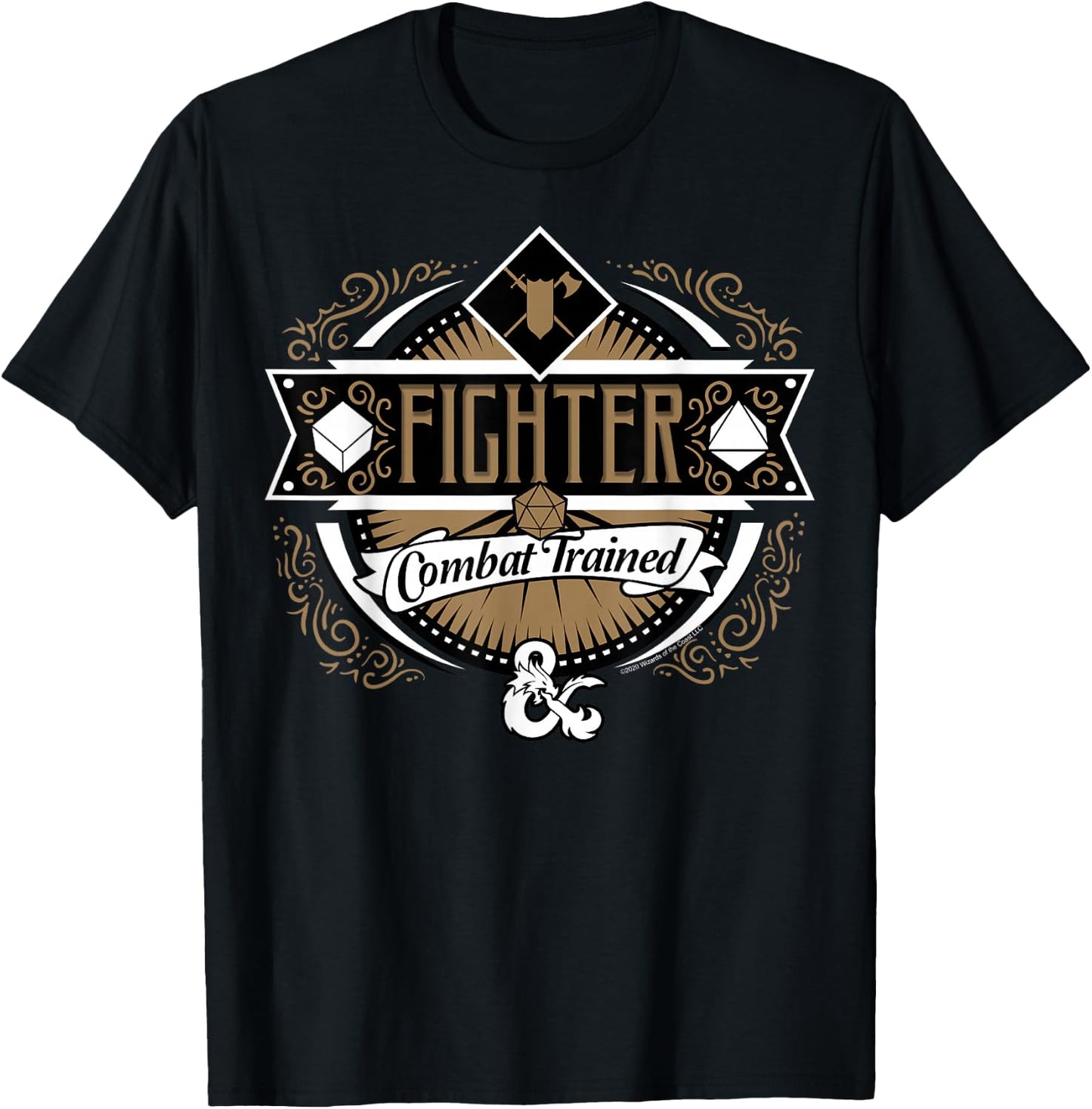 Dungeons & Dragons Fighter Combat Trained T-Shirt - T-Shirt | Black