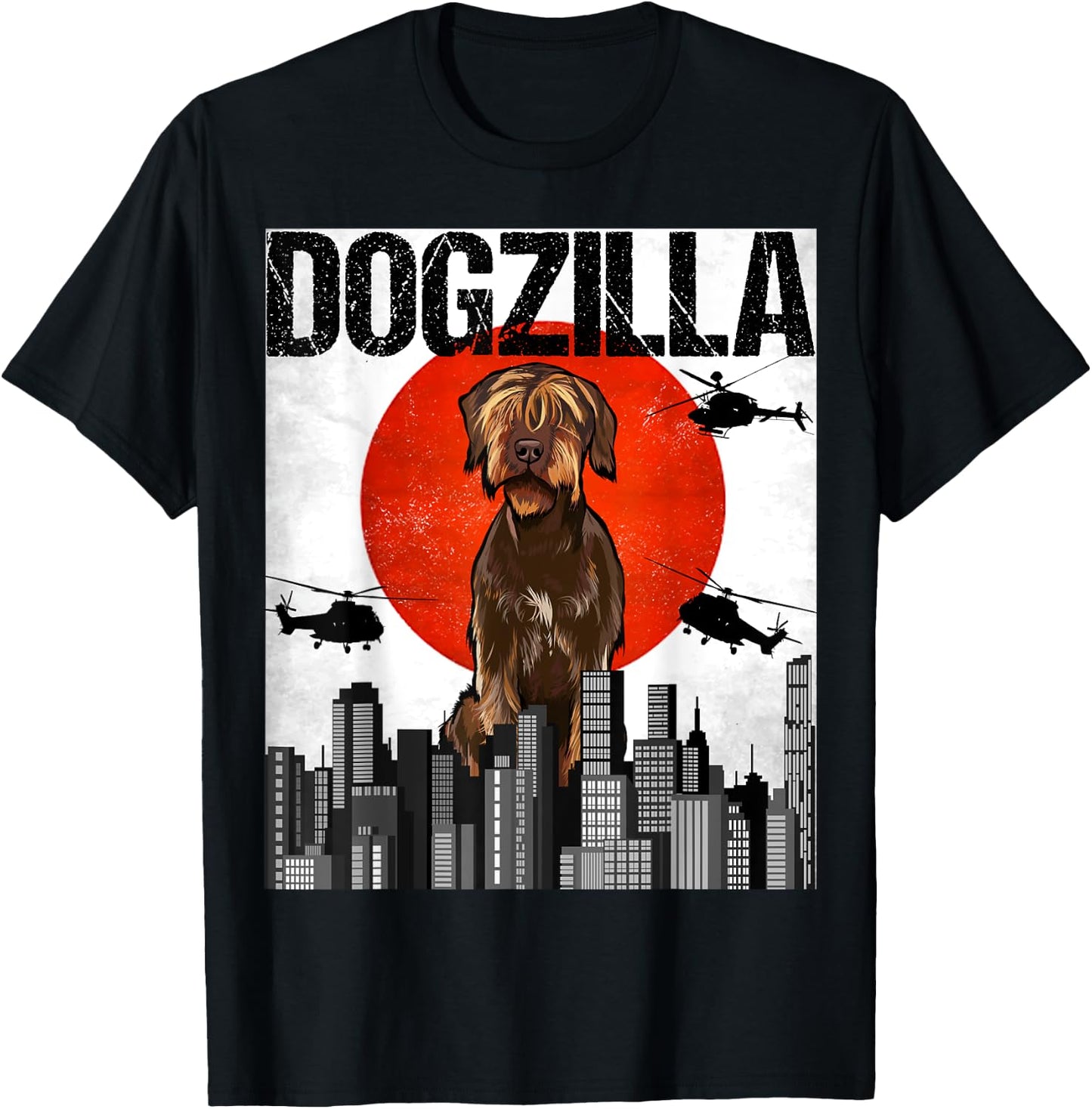 Funny Vintage Japanese Dogzilla Wirehaired Pointing Griffon T-Shirt - T-Shirt | Black