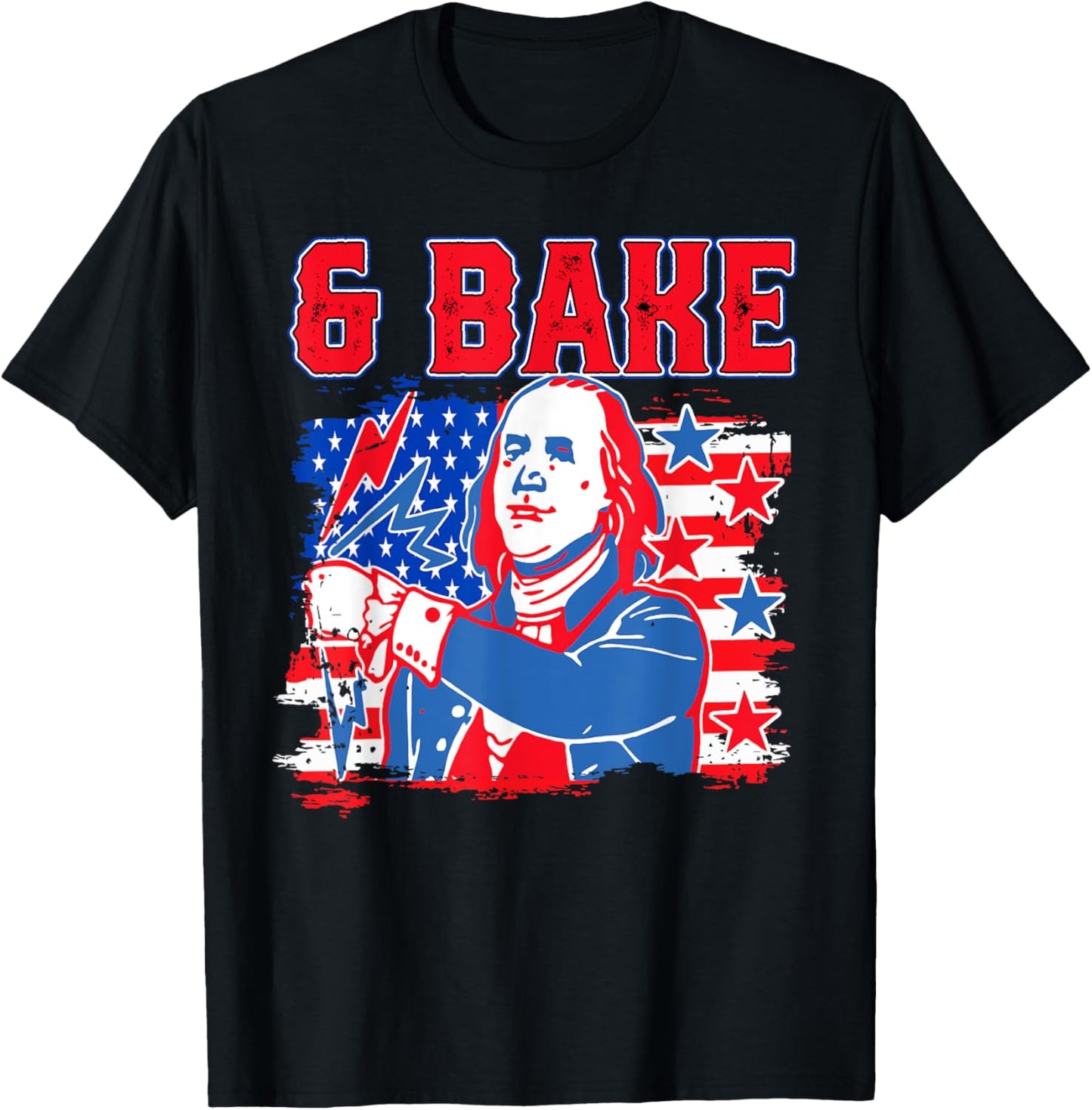 Shake & Bake 4th Of July George Washington Benjamin Franklin T-Shirt - T-Shirt | Black