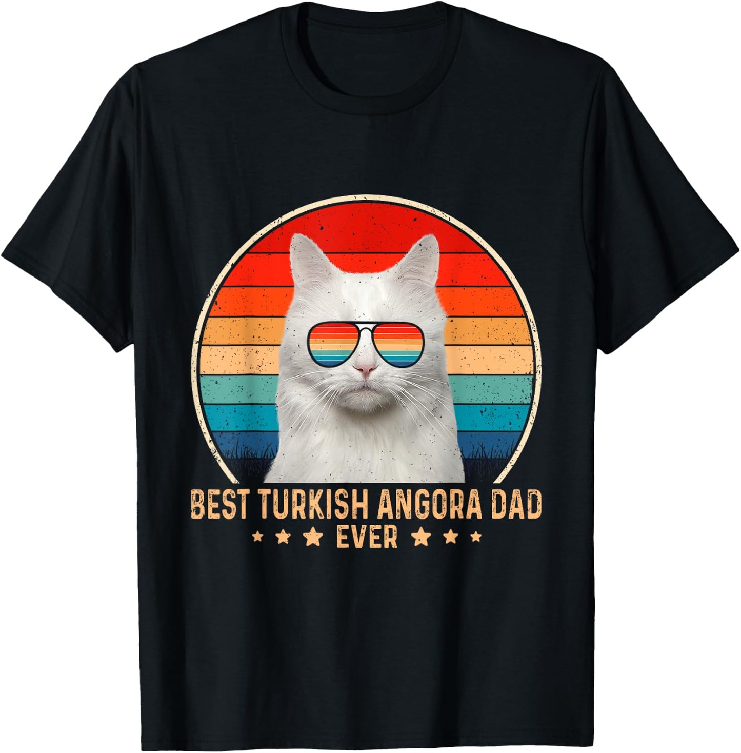 Vintage Best Turkish Angora Dad Ever Father's Day T-Shirt - T-Shirt | Black