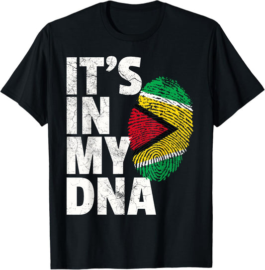 IT'S IN MY DNA Guyana Flag Pride National Country Roots Gift T-Shirt - T-Shirt | Black