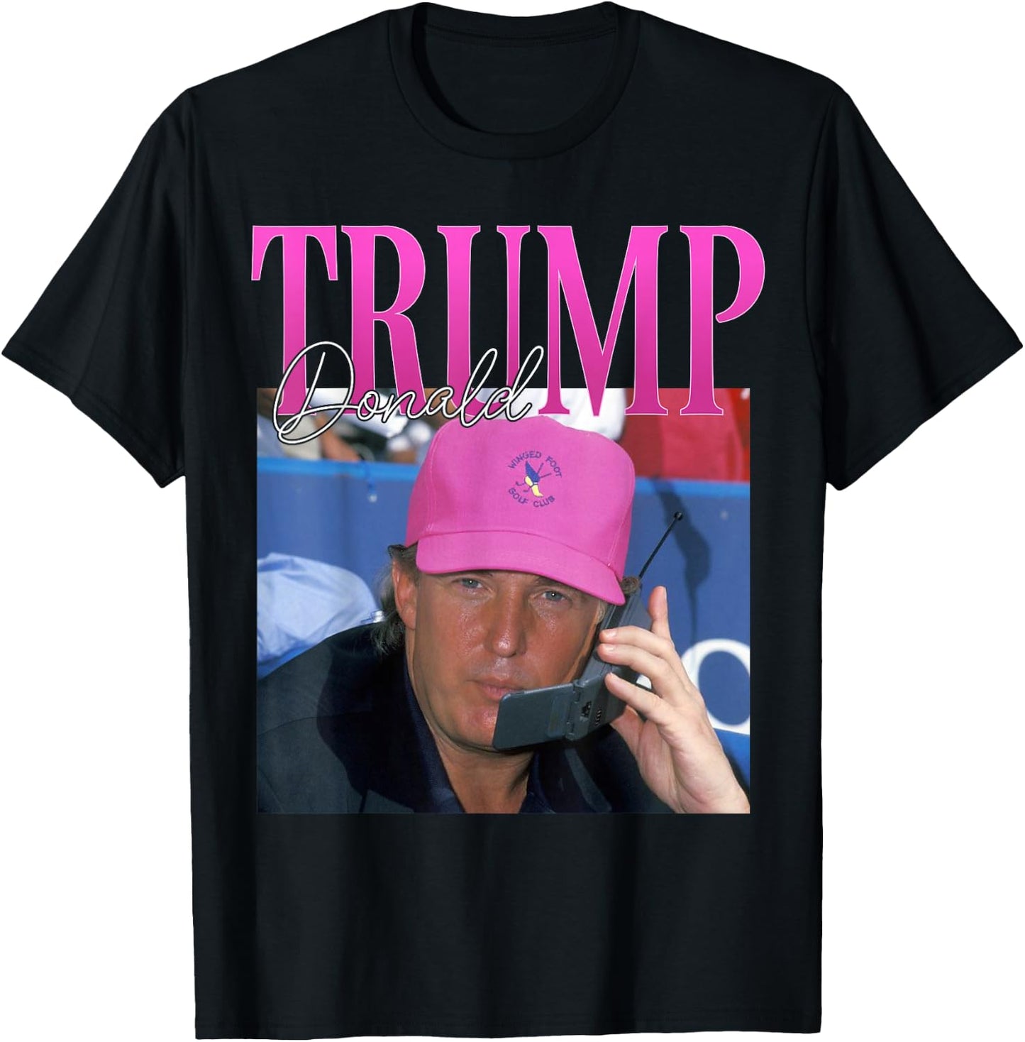Funny Donald Trump Miss Me Yet Y2K Vintage 90s Trump Pink T-Shirt - T-Shirt | Black
