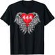 Angel Number 444 With Heart And Wings Of Angel T-Shirt - T-Shirt | Black