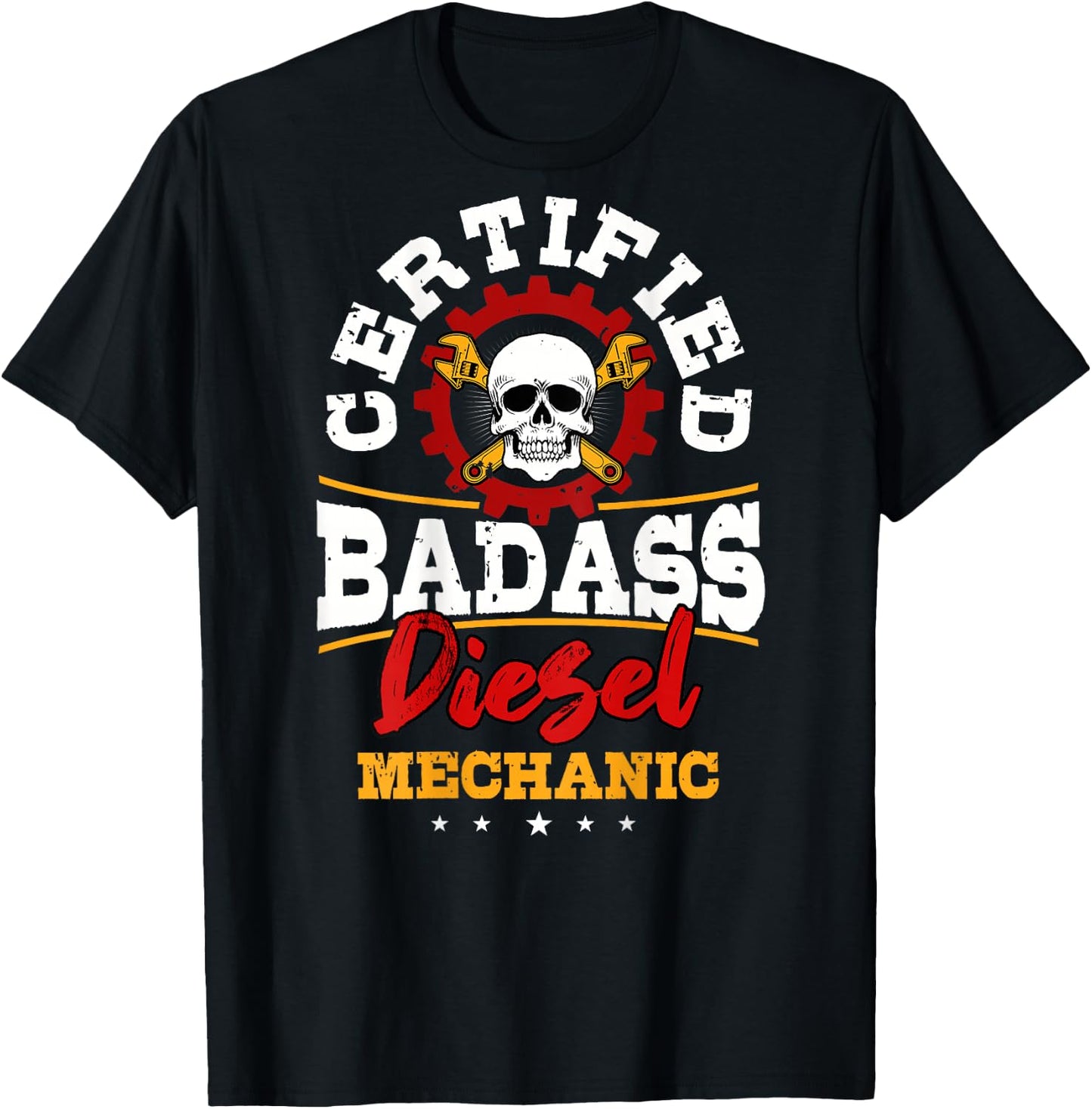 Diesel Mechanic Gifts Design On Back T-Shirt - T-Shirt | Black